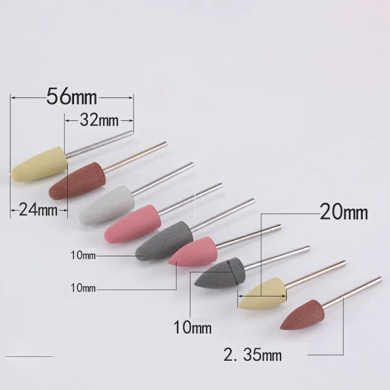 28Pcs Silicone Polishing Bits Set 150-800 Grit Abrasive Compound Wheel 3/32 Inch Shank For Rotary Tool For Mold Grinding