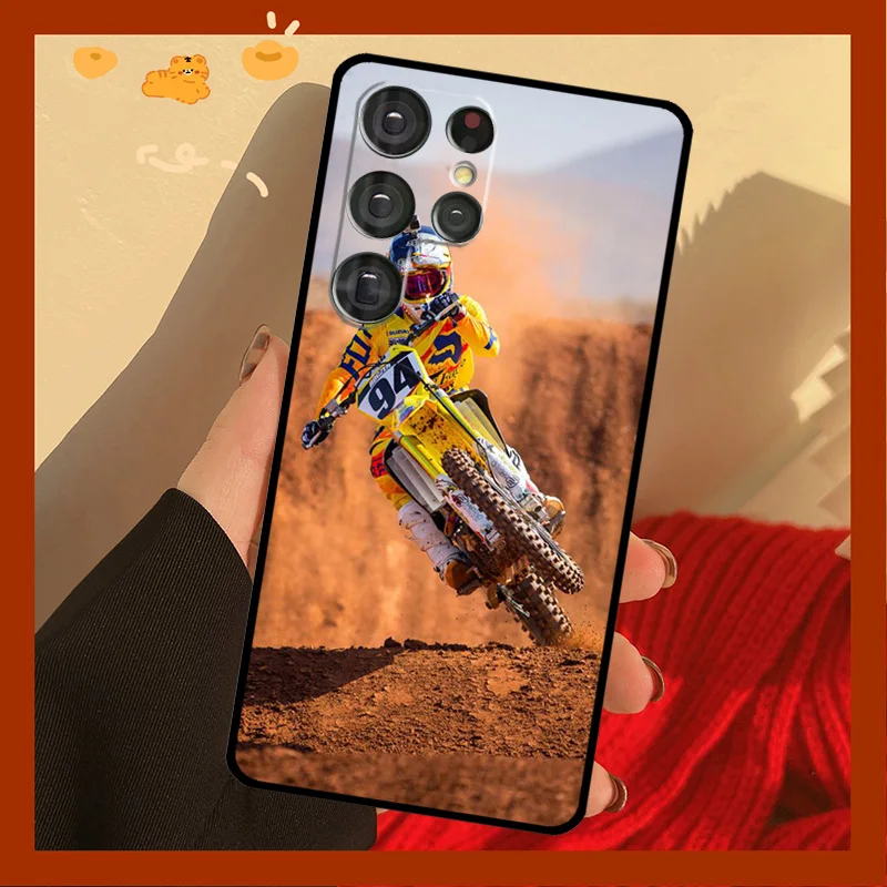 Moto Cross motorcycle sports Silicone Case For Samsung Galaxy S8 S9 S10 S20 FE S21 Plus Note 20 Ultra S22 Ultra Cover