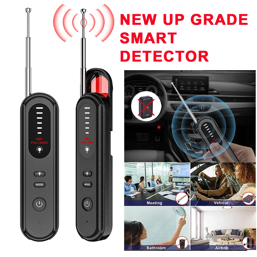 T01 Hidden Camera Detector Anti-Spy Car GPS Tracker Listening Device Bug RF Wireless All Signal Scanner Gadget Security for Home