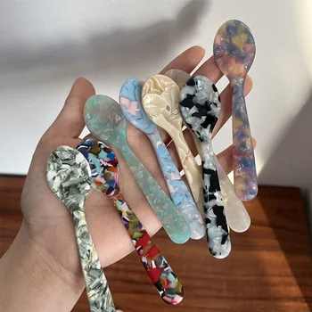 칼 세트, 디저트 스푼 나이프 식기 세트, 인스타그램 프렌치 스타일 플라스틱 아이스크림 샐러드 버터 커팅 주방용품, 2 개 