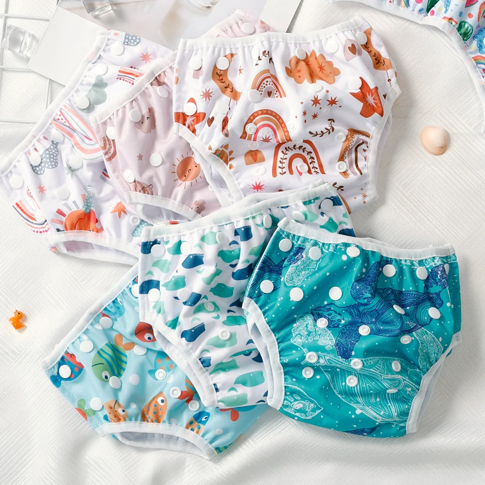 Happy Flute New 38*20CM Summer 3 Piece Mesh Cloth Inner Fabric Reusable& Adjustable 0-3 Years Baby Swimming Diaper