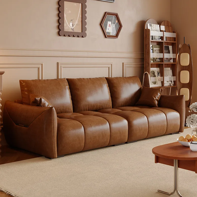 

High Back Black Lazy Sofa Aesthetic Minimalist Convertible Sectional Lazy Sofa Leather Modular Muebles Para Hogar Furniture