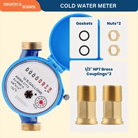 DN15 1/2' NPT Couplings Single-Jet Gallon Cold Water Flow Meter, Ideal for Garden, Home, and Residential Use