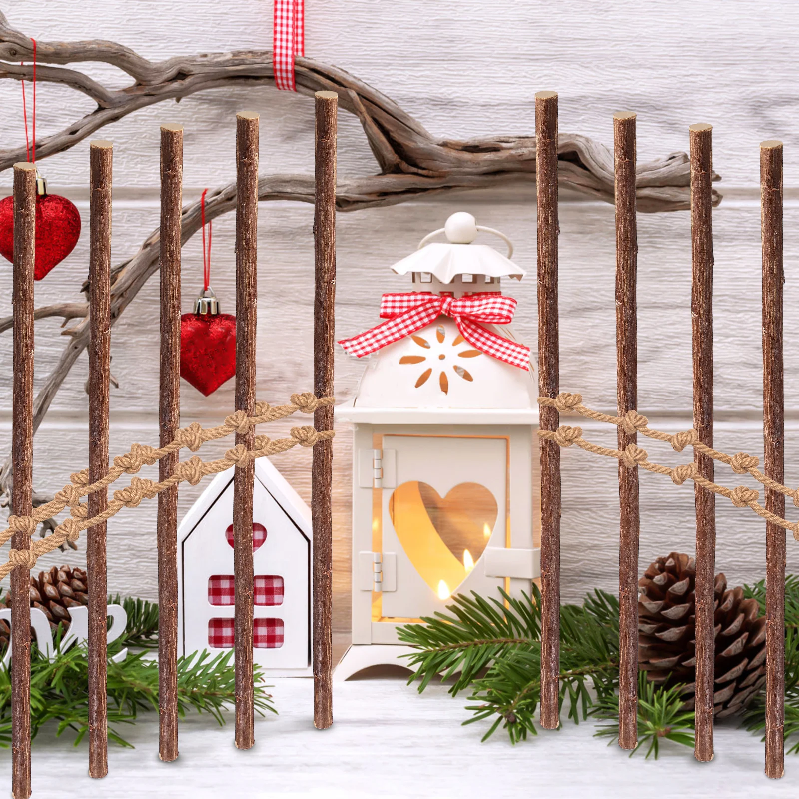

50 Pcs Decor Dry Branch Material Branches for Decoration Craft Wood Sticks Twigs Log Fireplace Brown Decorative Logs