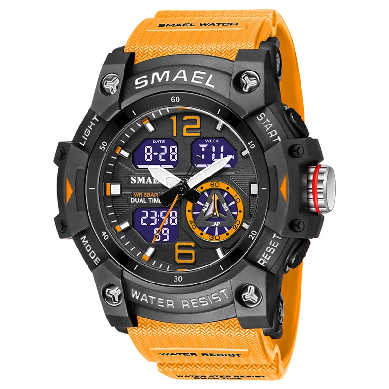 

SMAEL 8007 Digital Quartz Wristwatch Military Sports Watch Men Waterproof Alarm Clock Light Analog Digital Male Clocks Student