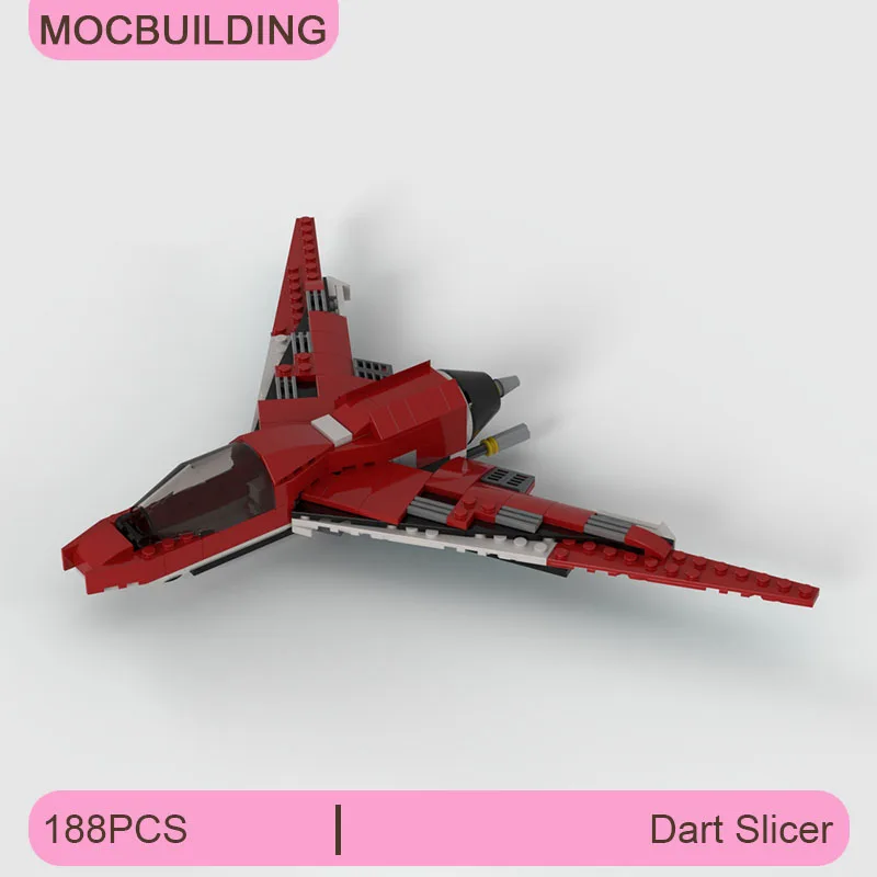 

MOC Building Blocks Red Dart Slicer Model DIY Assemble Bricks Collection Display Creative Educational Xmas Toys Gifts 188PCS