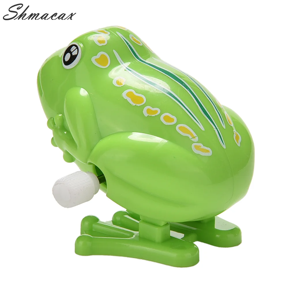 1 Pcs Wind up Frog Plastic Jumping Animal Classic Educational Clockwork Funny Jumping Toys