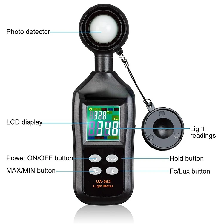 Pyranometer, Digital Lux Lightmeter Tester,Light Illuminance Meter,Light Meter