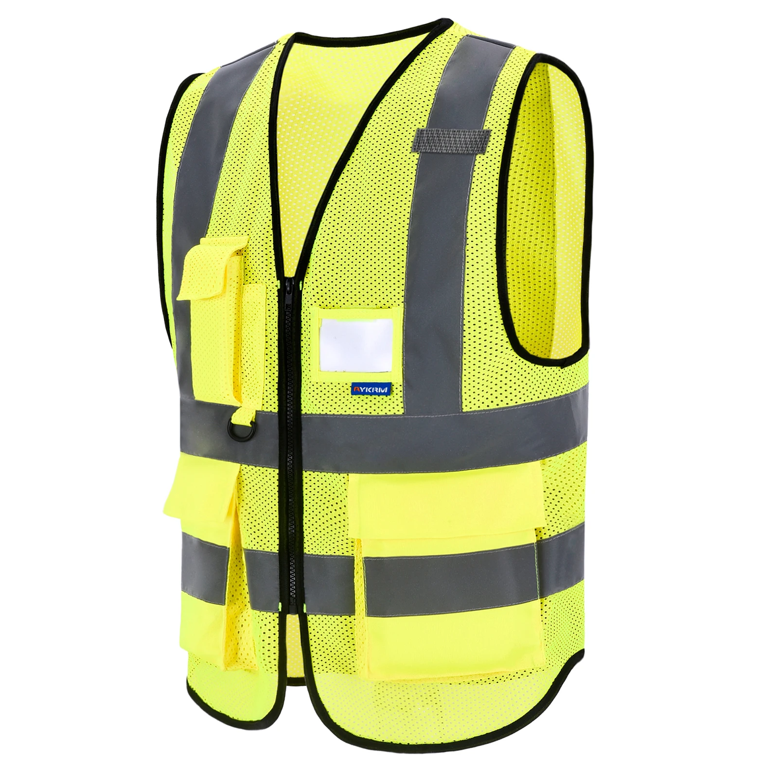 AYKRM 21 Colour （XS-8XL) Hi Vis Viz High Visibility Reflective Zip Pocket Security Waistcoats Jacket Workwear Vests