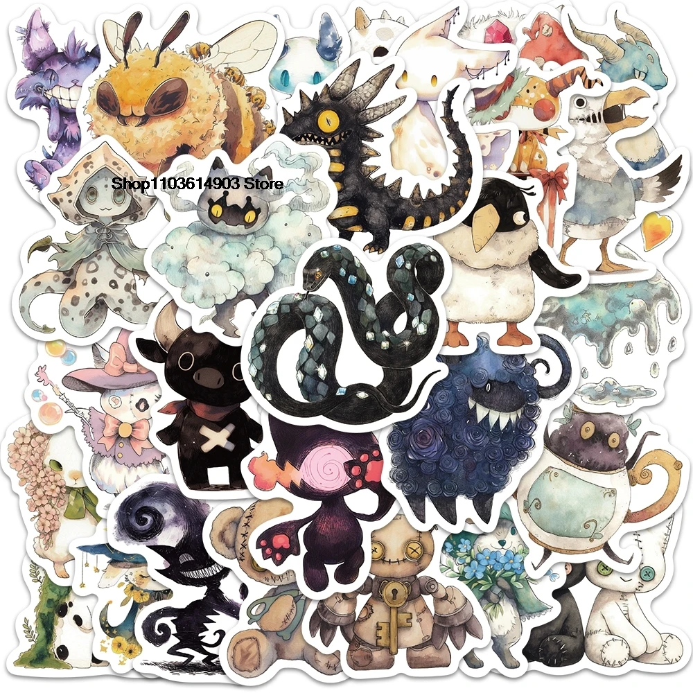 50PCS Strange fairy tale monster cartoon stickers Creative Decoration Mobile Phone Laptop Computer water bottle Sticker