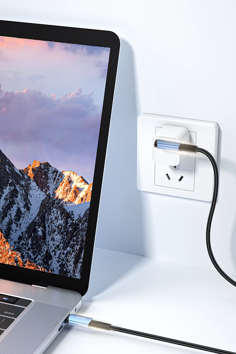 Essager 100 W USB Typ C auf USB C Kabel 90 Grad Winkel für iPad MacBook Pro Xiaomi Samsung Huawei Schnellladung Typ-C Datumskabel – Detail 5