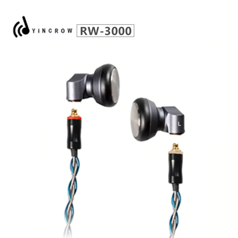 Yincrow RW3000 Earphone HIFI Monitor Headsets 15mm Dynamic Drive Bass DJ Earbud IEM 3.5MM\4.4MM\2.5MM Cable RW-1000 RW-2000