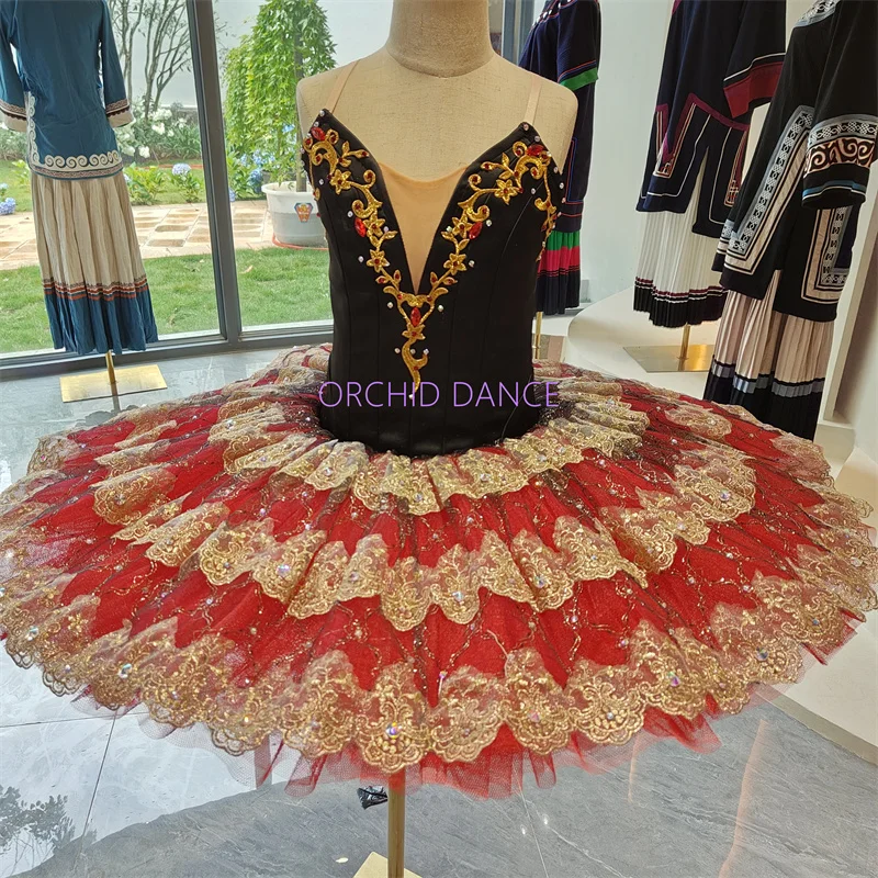 

Professional High Quality 12 Layers Custom Size Stage Performance Wear Kids Girls Women Adult Don Quixote Red Black Ballet Tutu