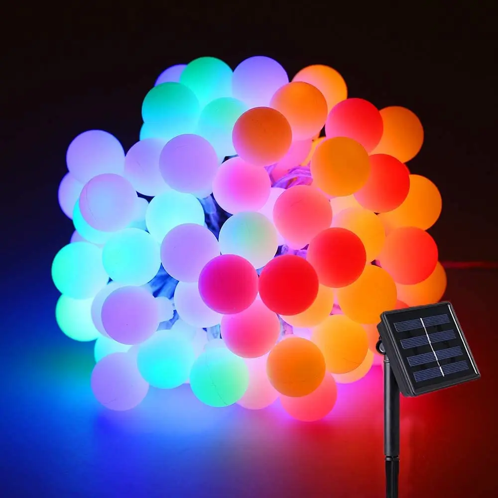 

Solar String Light 10M Light RGB 100 Small Balls Cute IP44 Waterproof 8 Modes for Outdoor Garden Christmas Tree Party