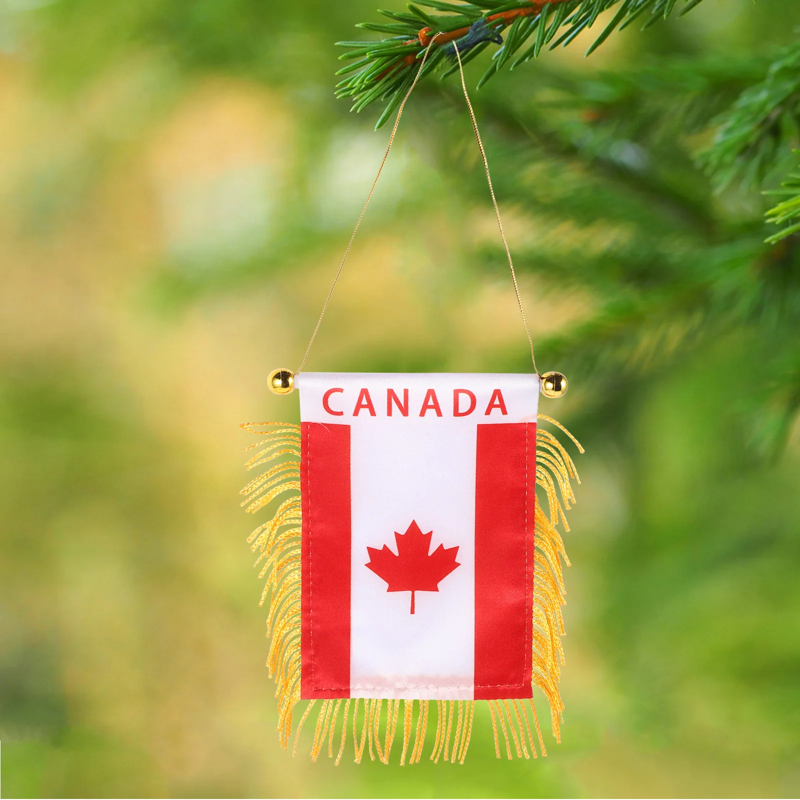 

6Pcs Car Mini Banners Canada Flag Hanging Accessories for Rearview Mirror Elegant Car Decor Canada Flag Automobile Mini Flags