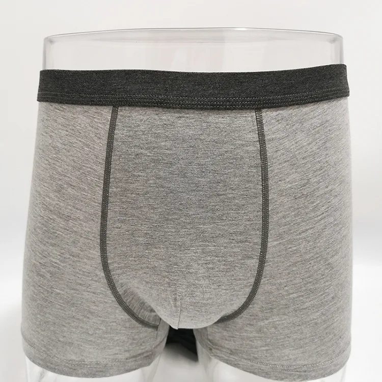 Cuecas de algodão respirável sem costura para homens, roupa interior convexa 3D U, algodão penteado, cintura média boxer shorts, cor sólida, juventude