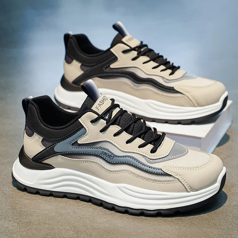 

All Round Match Men Casual Sneakers Solid Color Simple Version Wear Resistant Non Slip Sole Comfortable Daily Sports Footwear