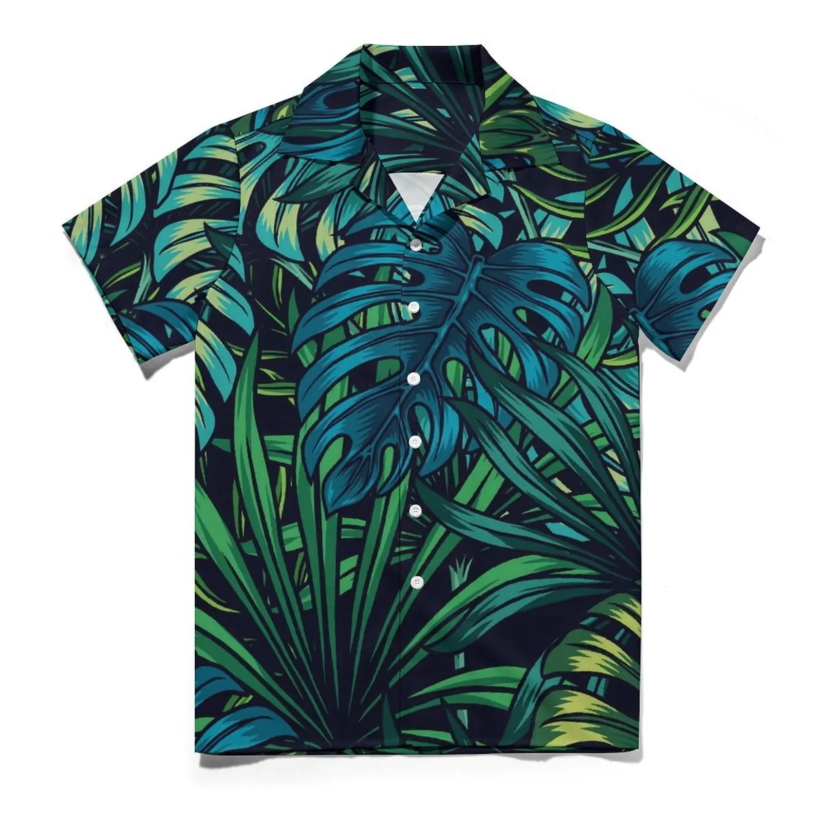 

Hawaiian Shirt Beach Palm Leaf Blouses Tropical Plant Cool Casual Shirts Man Short-Sleeve Y2K Fashion Plus Size 4XL Top