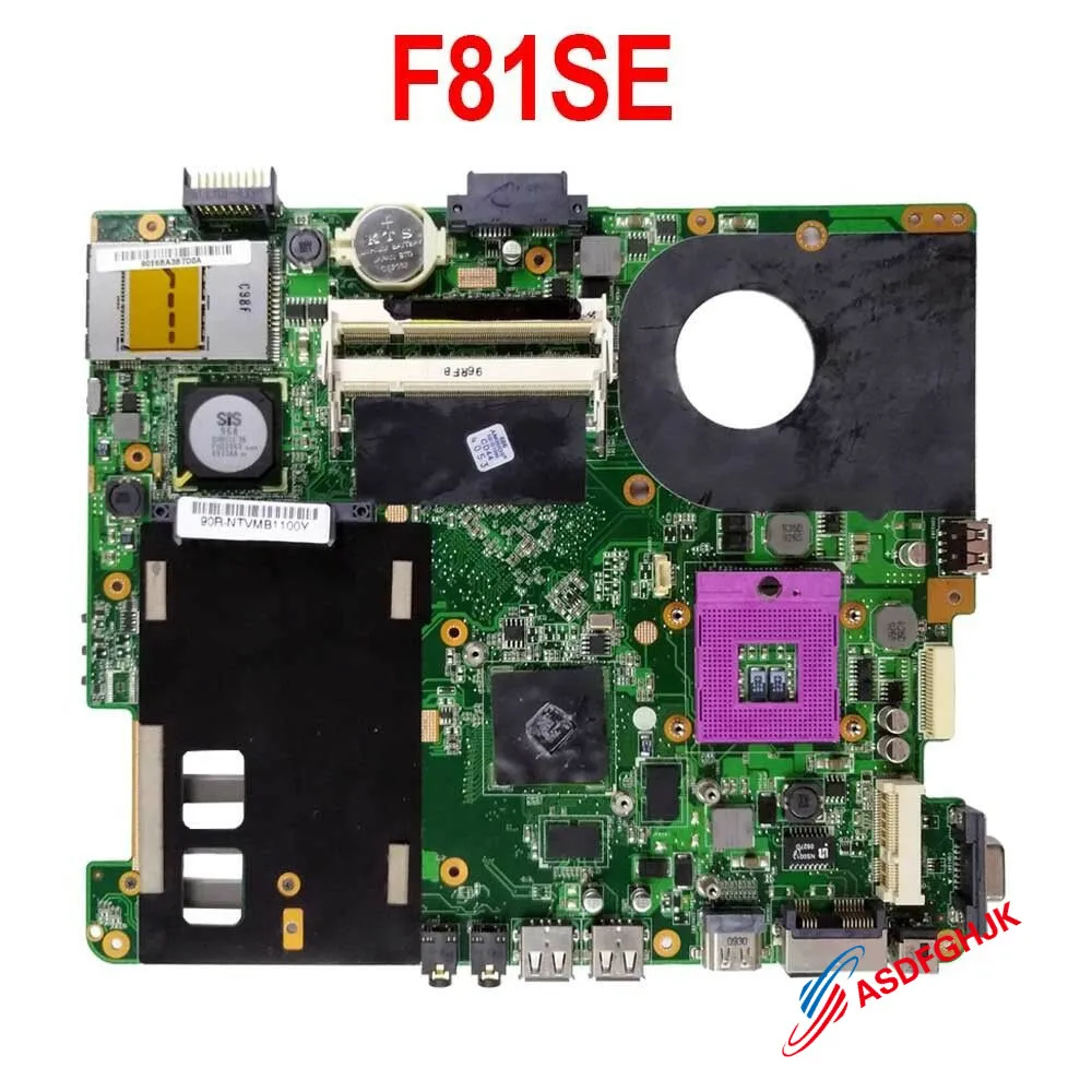 Original FOR ASUS F80L F81SE F83SE F80Q F80S F5Z F5RL Laptop Motherboard F81SE Mainboard 100% TESED OK