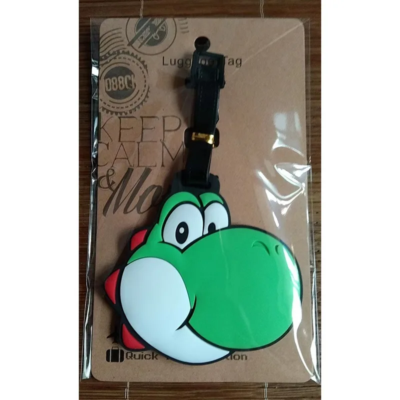 Super Mario Cute Anime Luggage Travel Accessories Tag Silica Gel Suitcase ID Addres Holder Baggage Boarding Tag Portable Label