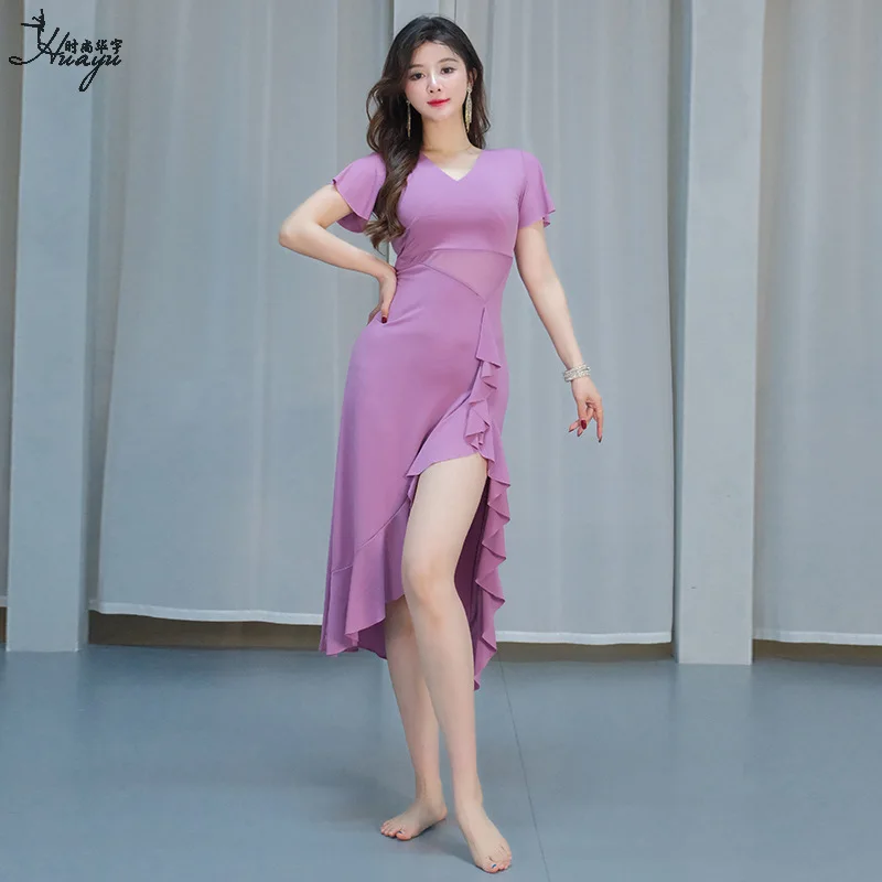 

New Belly Dance Sexy Short Sleeve Dress Oriental Performance Dance Suit Group Uniform Adult Women