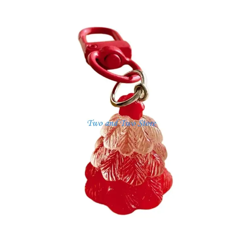 HX6F Multicolor Festival Resin Chain Christmas Tree Theme Everyday Use Keychain