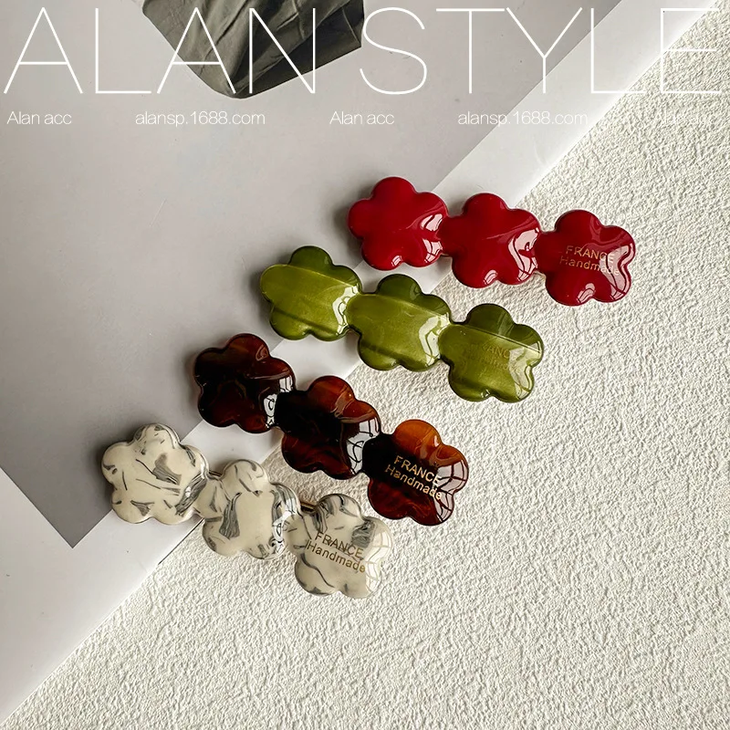 Korean Style Floral Hair Clips Ins Aesthetic Side Bangs Baby Hair Grips for Women Girls 2026 New