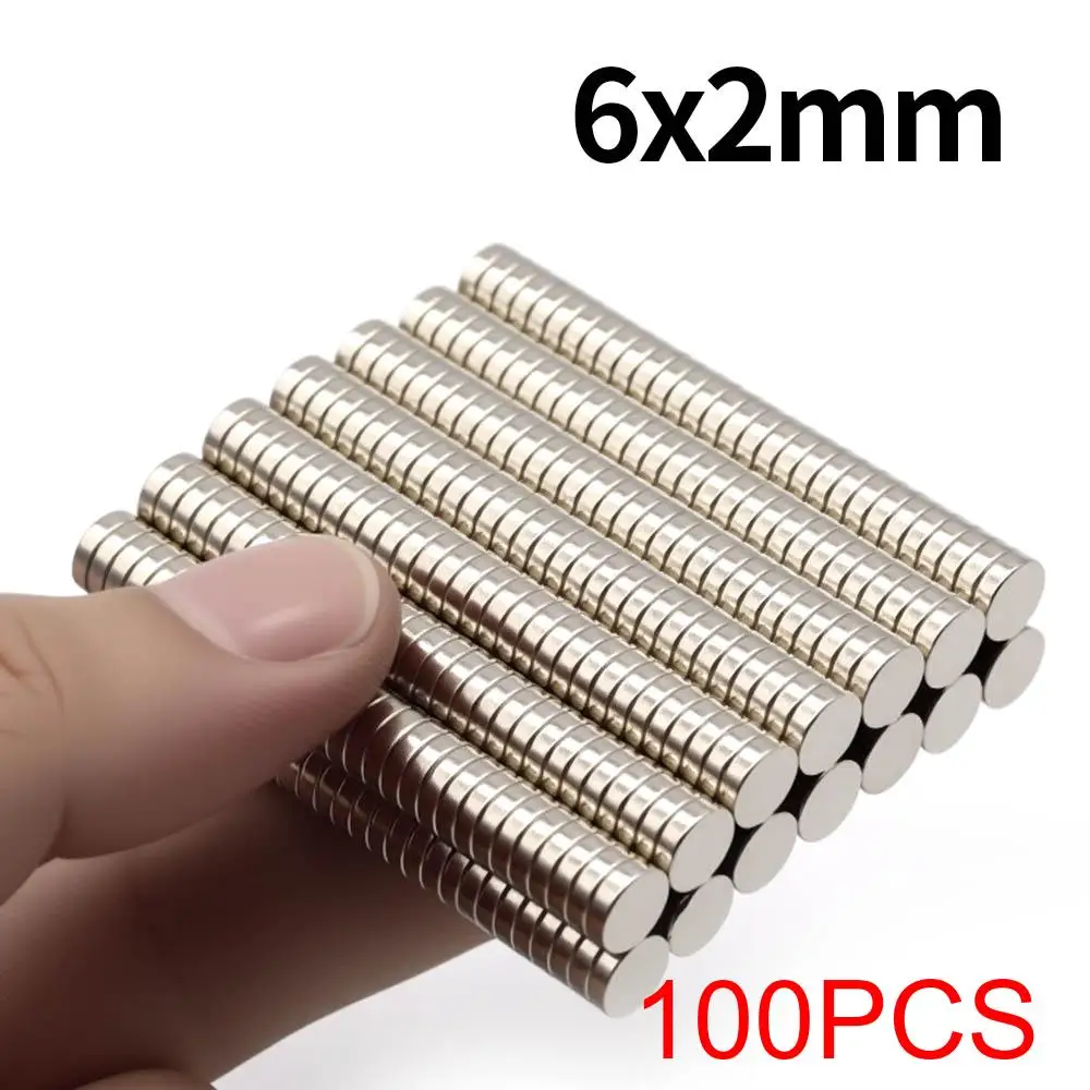 6x2mm supersterke neodymiummagneet N35 NdfeB permanente magnetische imanes ronde krachtige magneten koelkastmagneet