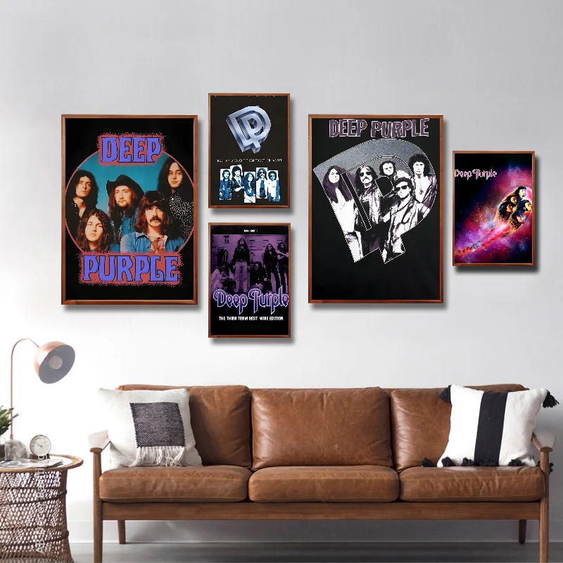 Singer Deep Purple Poster Self-adhesive Art Waterproof Paper Sticker Coffee House Bar Room Wall Decor
