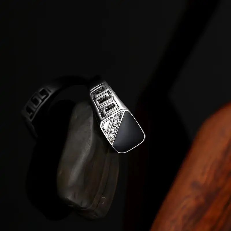 

Retro Style Square Men's Ring Punk Style Series Gold Wide Edged Rhinestone Ring Party Wedding Jewelry Wholesale Size 6-12