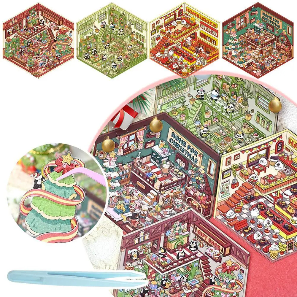 1-4Pcs Interest Sticker 3D Cute Cartoon Pocket Diy Scene Landscaping Decor Sticker Stacking Pasting Gift For Kid Child Student