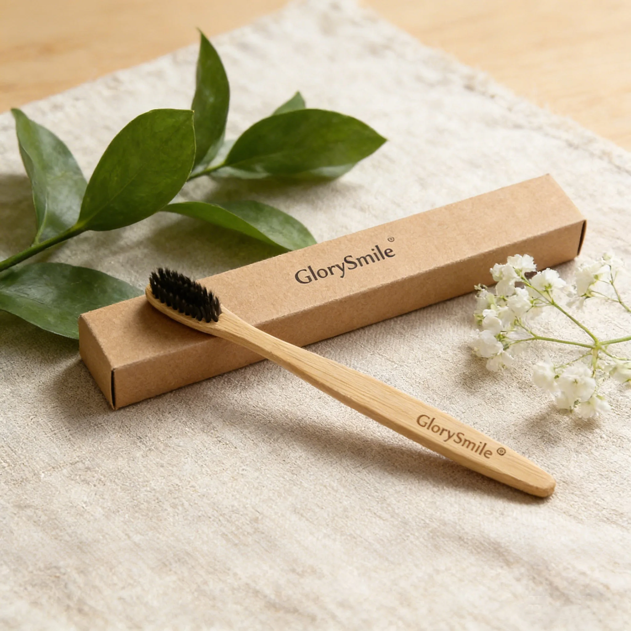 Bamboo Toothbrushes for Adults – 4 Pack Wooden Toothbrush Set with Charcoal-Infused Soft Bristles, Natural Oral Care for Daily U