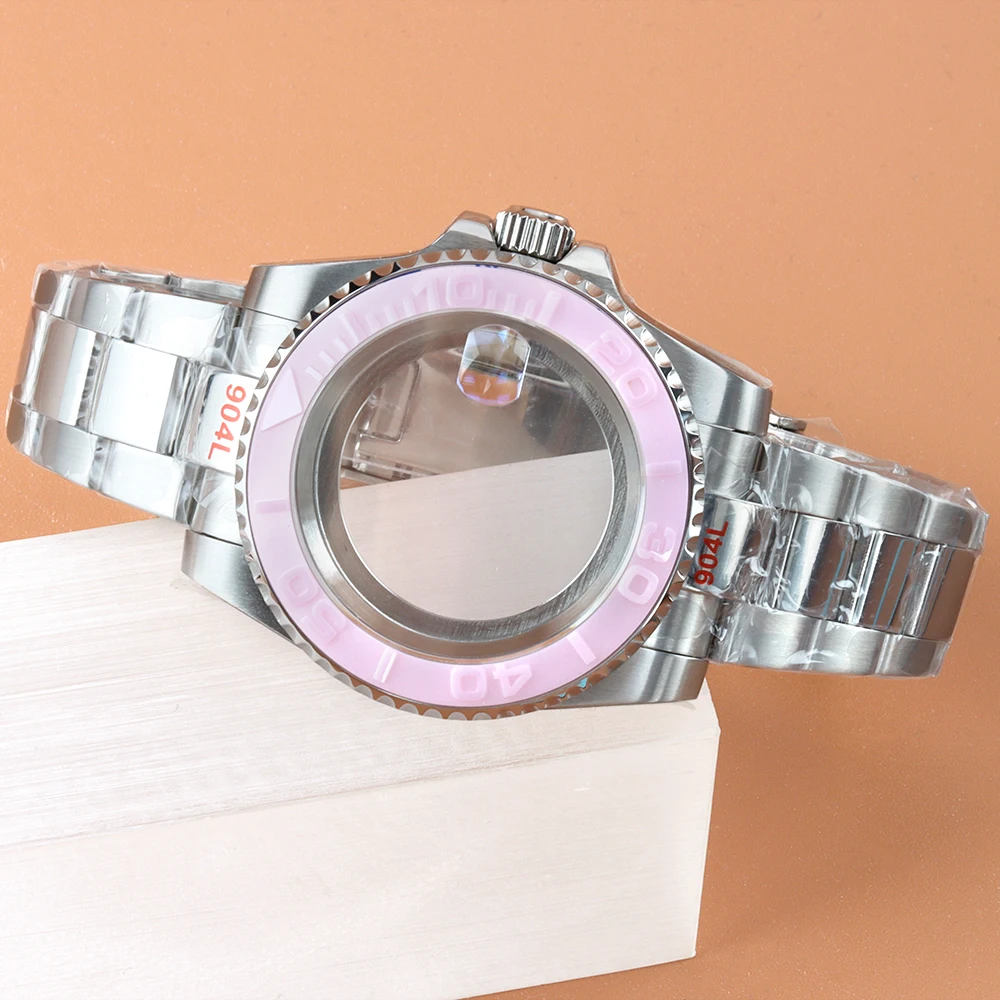 Stainless Steel 40mm NH35 Case Polish Oyster Bracelet Fit Yacht-Master Seiko NH34 NH35 NH36 NH38 Movement 10ATM Waterproof