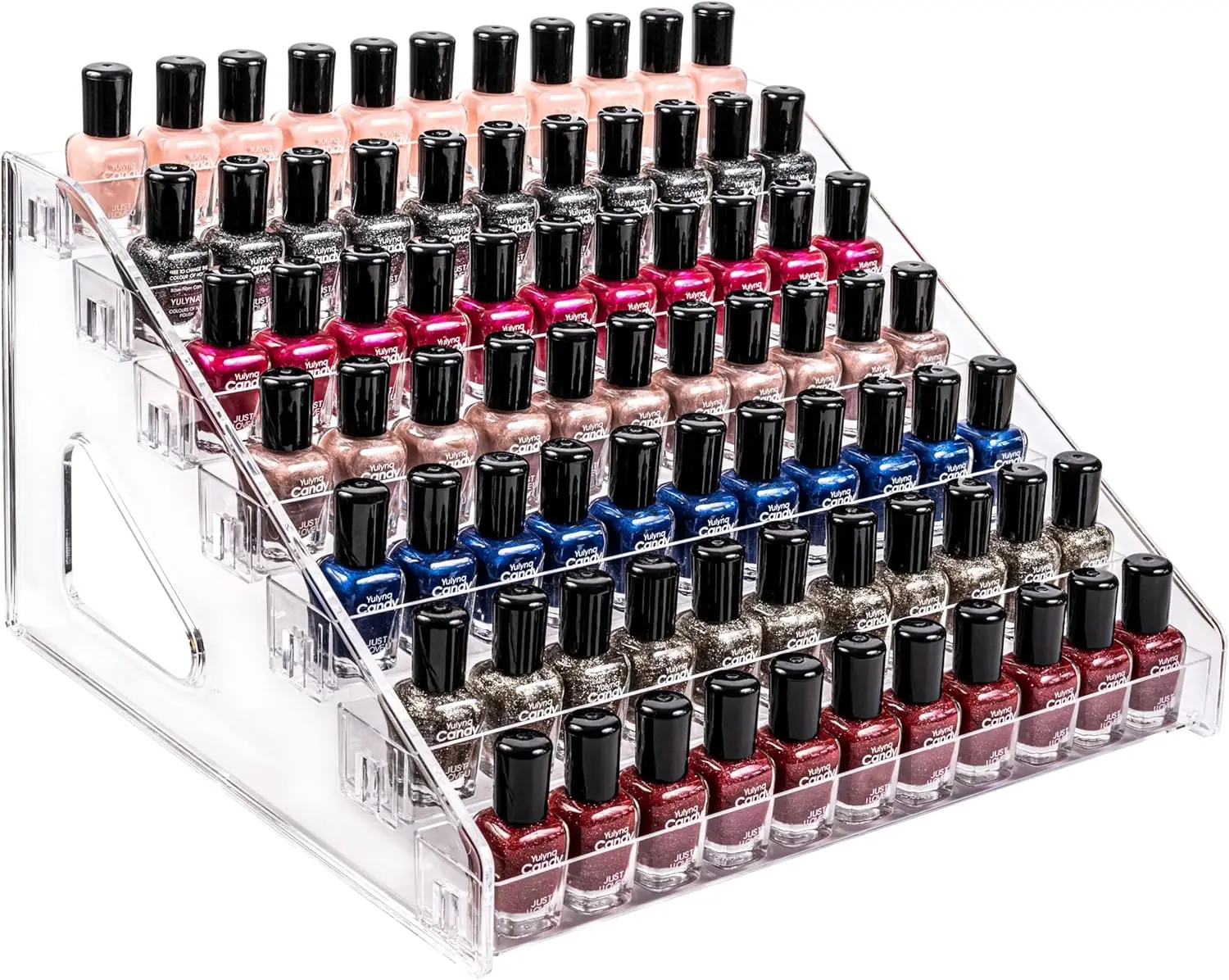 

Acrylic Display Rack for Nail Polish, Sunglasses, Essential Oils, and Eyeglasses - Clear Makeup Organizer