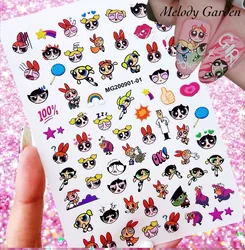 1 adet karikatür kız tırnak Sticker Anime Kawaii sevimli çıkartmalar tırnak sanat dekorasyon DIY basın çivi moda güzellik