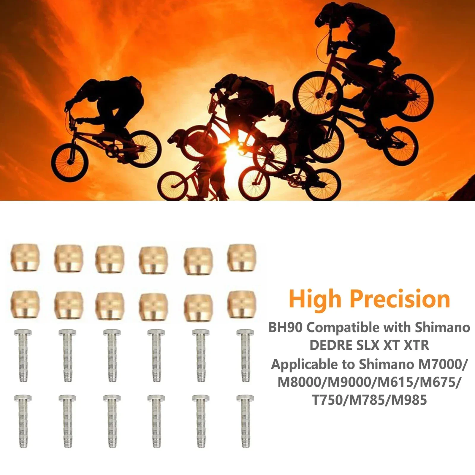 12PCS Brake Olive And Barb Kit Bike Brake Olive And Brass Connecting Insert Kit For Shimano BH59/BH90 Hydraulic Disc Brake Hose