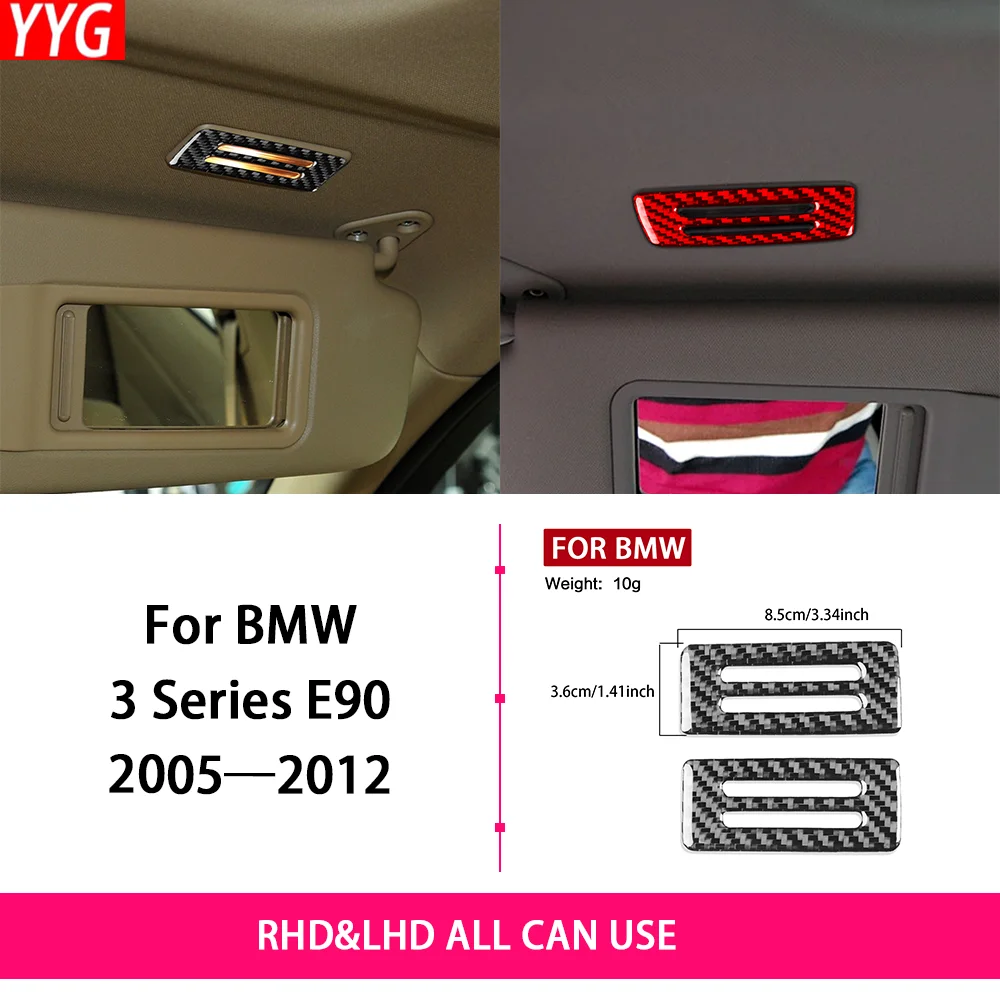 For BMW 3 Series E90 2005—2012 Car Accessories Carbon Fiebr Roof Makeup Light Frame Paenl Cover Trim Sticker Modification