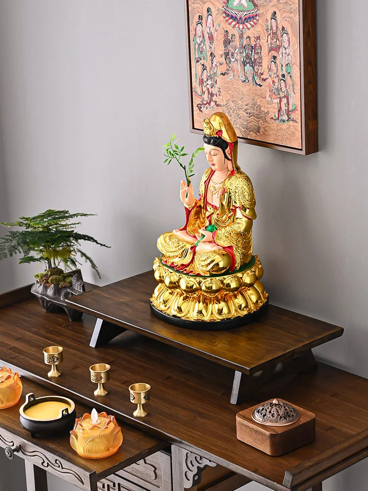 Staircase God of Wealth Placement Frame Small Buddha Niche Modern Offering Tribute Platform Buddha Platform Base Elevated