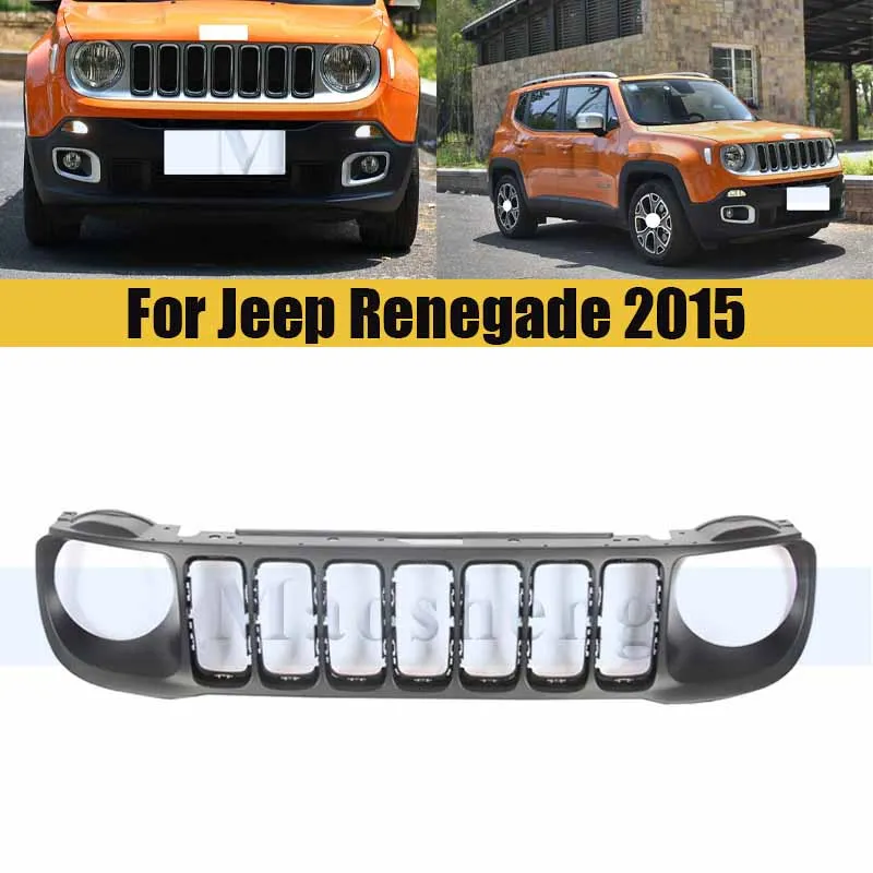 

Front Bumper Grill Mask For Jeep Renegade 2015 Radiator Chrome Grille Medium Net Racing Grills Auto Grille