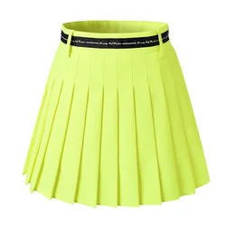 Golf Tennis Skirts For Women High Waist Double Layer Pleated Skirt Gym Sports Fitness Running Yoga Soft Athletic Workout Skort