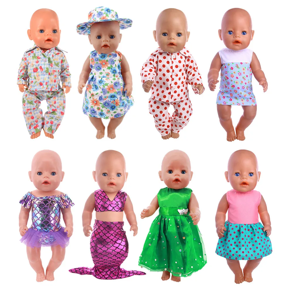 Doll Baby Clothes Spring  Dress  Fit 18 Inch American&43cm Reborn New Born Baby Doll OG Girl`s Toy Doll