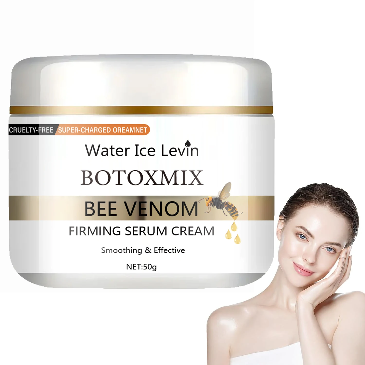 50g Instant Facial Bee Venom Lifting Cream, Smooths Fine Lines and Wrinkles, Moisturizes and Firms, with a Silky Texture Suitable for All Skin Types