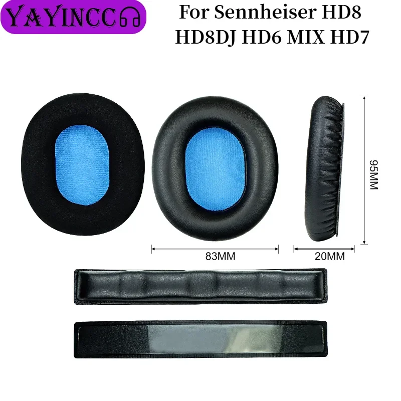 Replacement Earpads /Head beam cushion For Sennheiser HD8 HD8DJ HD6 MIX HD7 Ear Cushion / Headphone Ear Pad repair parts 12.02