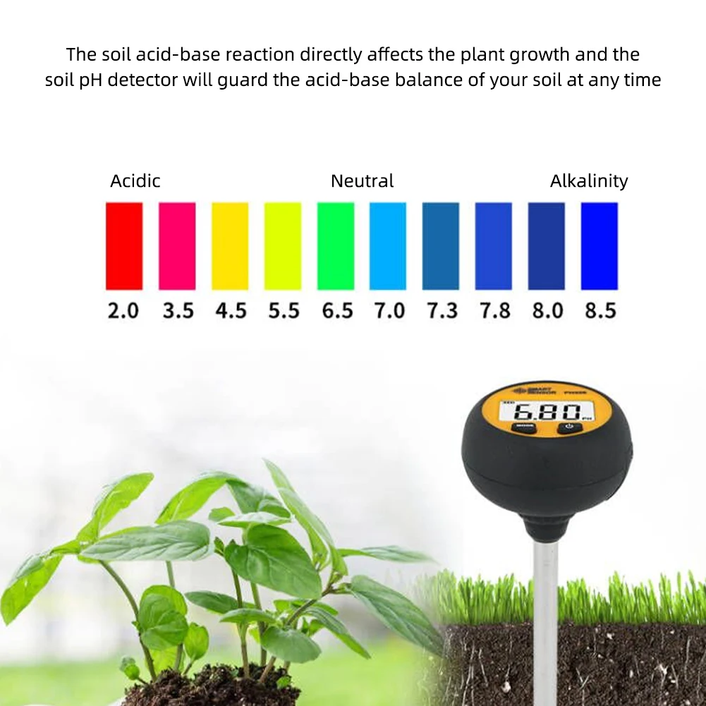 Yieryi 3 In 1 PH328 Soil Acidity Tester Digital Humidity Temperature Tester for Plant Flower Agriculture Orchard with Blacklight