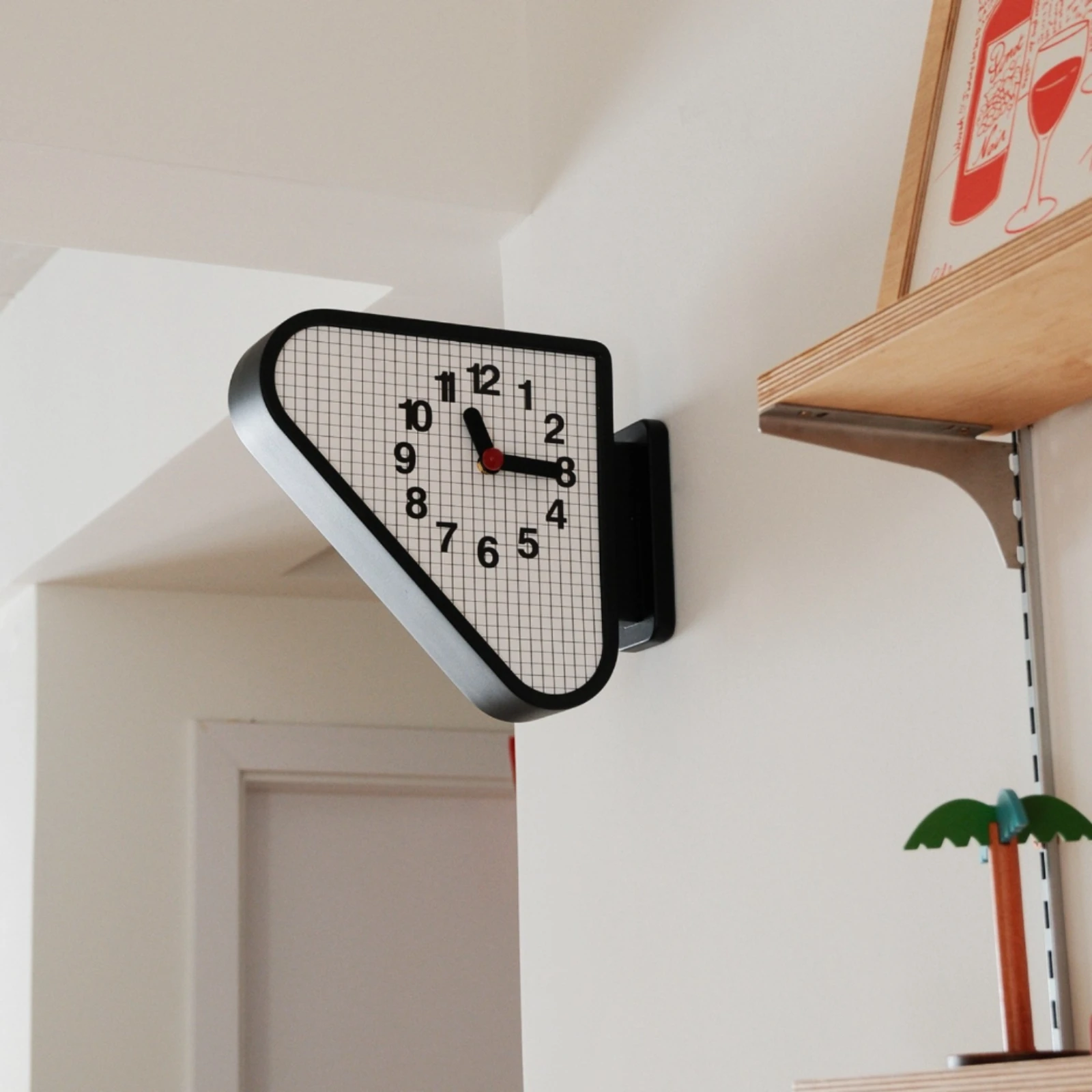 Corner Double Sided Wall Clock Minimalist Triangle Wall Mount  Decorative Clock For Home Living Room Bedroom Wall Hanging Decor