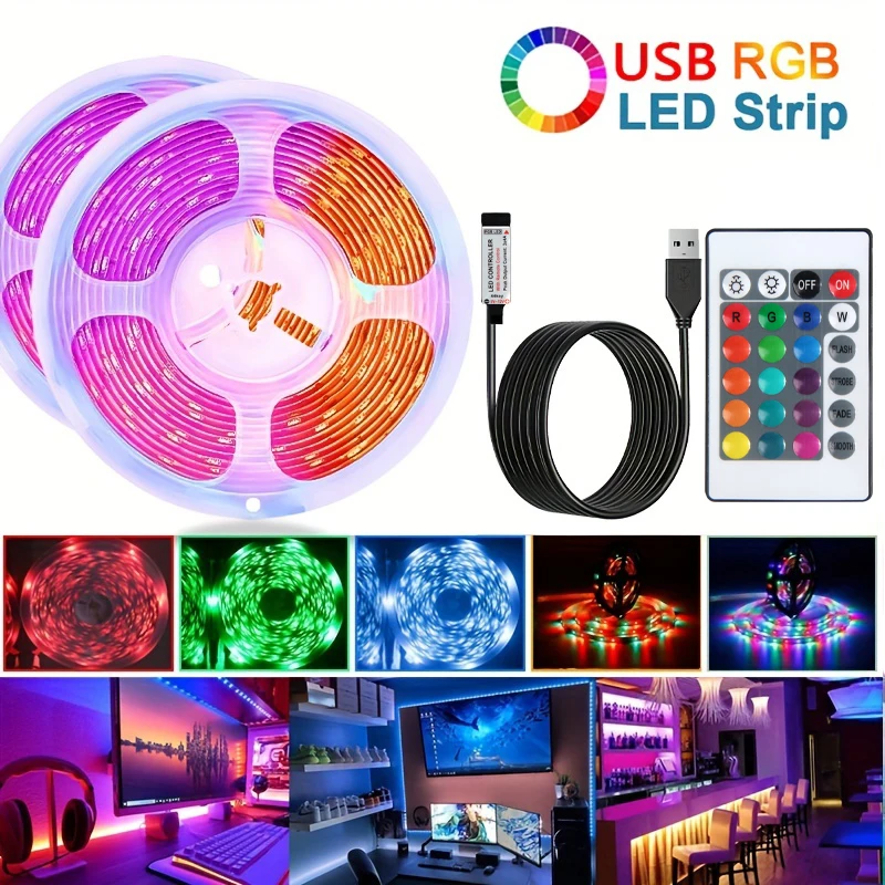 RGB LED-Streifen Licht Smartphone-Steuerung flexible Band DIY LED-Licht leiste USB-Band Diode DC 5V Bluetooth Weihnachts beleuchtung