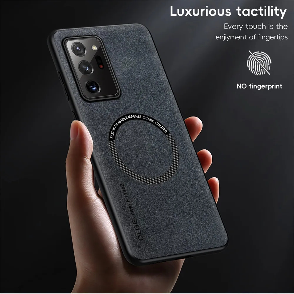 Magnetic Retro Leather Soft Case For Samsung Galaxy Note 20 Ultra Note20 Ultra Wireless Charging Phone Case Cover