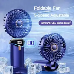2024 new handheld mini fan USB rechargeable mini foldable portable small pocket fan data display screen for student