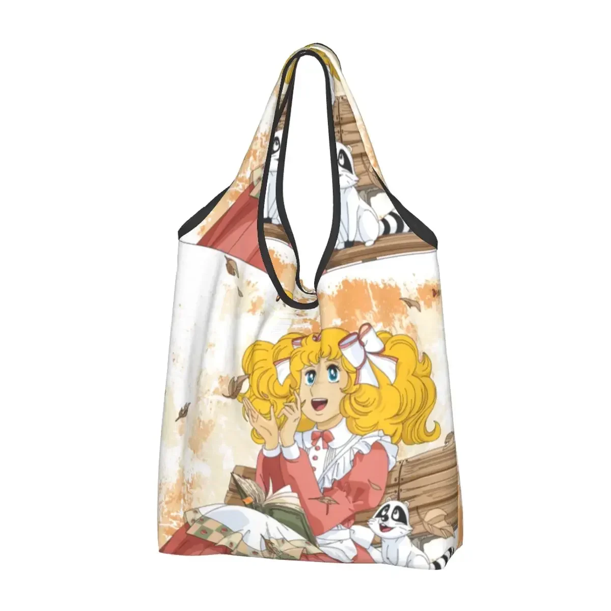 

Candy Candy Anime Kurin Shopping Bags Grocery Eco Bags Large Capacity Anni 80 Cult Color Art Recycling Bags Washable Handbag