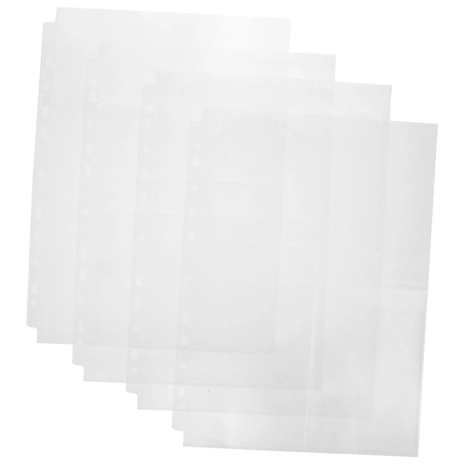 

60pcs Transparent Postcard Covers Clear Pvc Photo Album Page Protectors A4 Double Sided Binder Inserts 4 Slot Per Page Refill